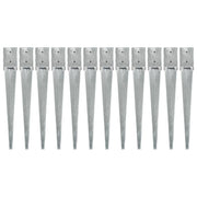 Picchetti di Terra 12 pz Argento 10x10x76 cm in Acciaio Zincato cod mxl 61838