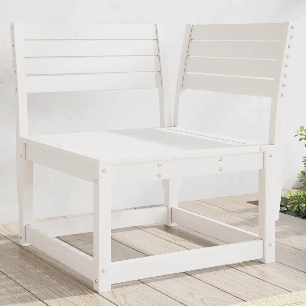 Divano Angolare Giardino-Sofa da Giardino-Divanetto da esterno Bianco 73x73x78 cm Legno Massello Pino