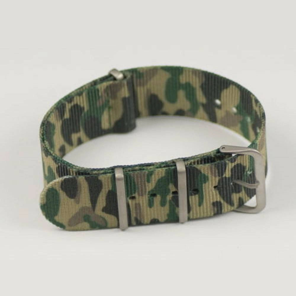 Trade Shop - Cinturino In Nylon Universale Ricambio Orologio Larghezza 18mm Camouflage -