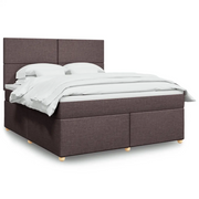 vidaXL Giroletto a Molle con Materasso Marrone Scuro 180x200cm Tessuto