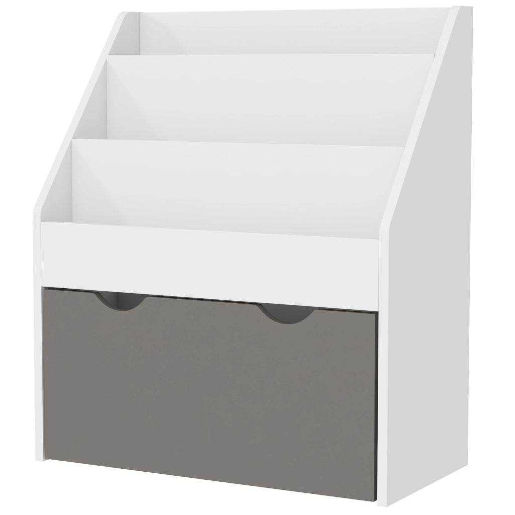 Libreria bambini 3 ripiani con cassetto ¨C Xylo ¨C MDF grigio 62.5x30x70 cm