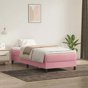 vidaXL Letto a Molle senza Materasso Rosa 100x220 cm in Velluto