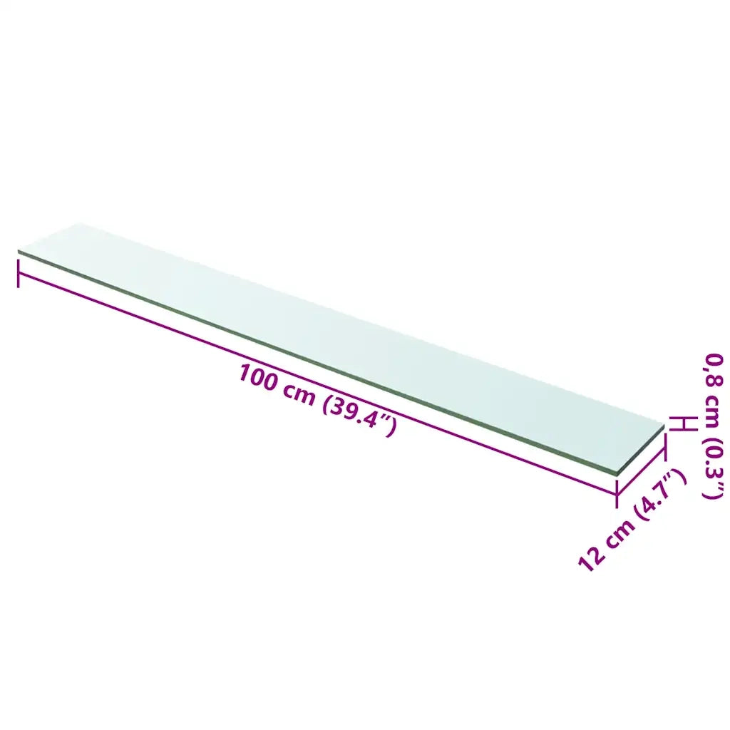 Mensola | Ripiano | Scaffale in Vetro Trasparente 100x12 cm