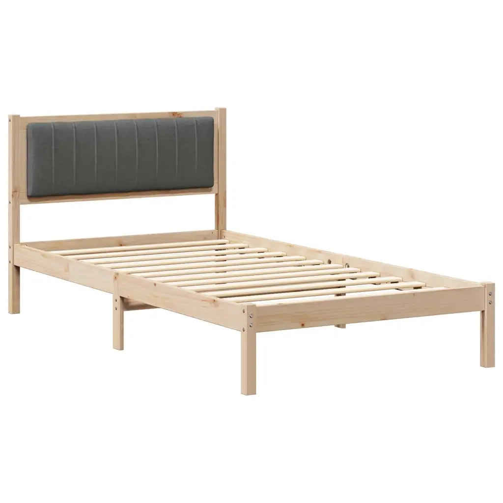 Letto con Testiera Rivestita Grigio scuro 100 x 200 cm 878280