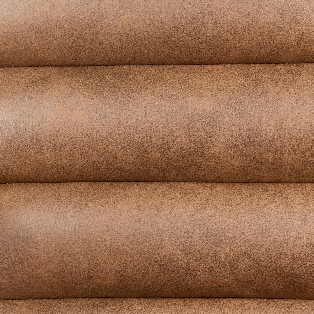 Poltrona Marrone Poliestere Ecopelle Rivestimenti Design Retrò Struttura in legno Braccioli Soggiorno