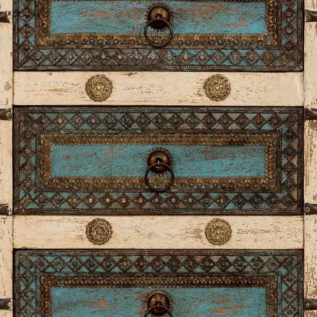 Settimanale in legno artigianale, 50x40x100h cm, bianco