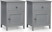 Comodino Moderno, Tavolino con 2 Livelli e Superficie Spaziosa, Mobile da Divano con Cassetto in Legno per Camera da Letto Salone e Ufficio, 48 x 38 x 63,5 cm (2, grigio)