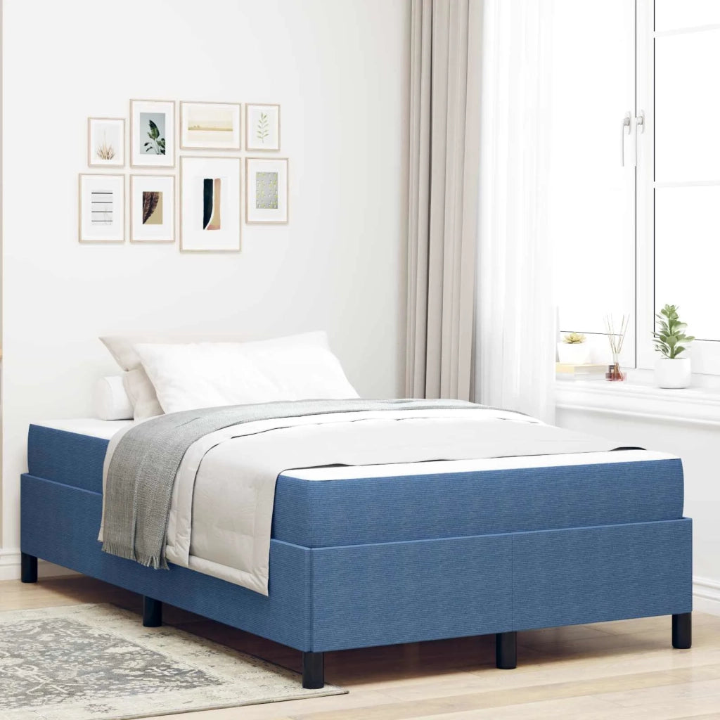 Struttura del letto con materasso Blu 120 x 200 cm Tessuto