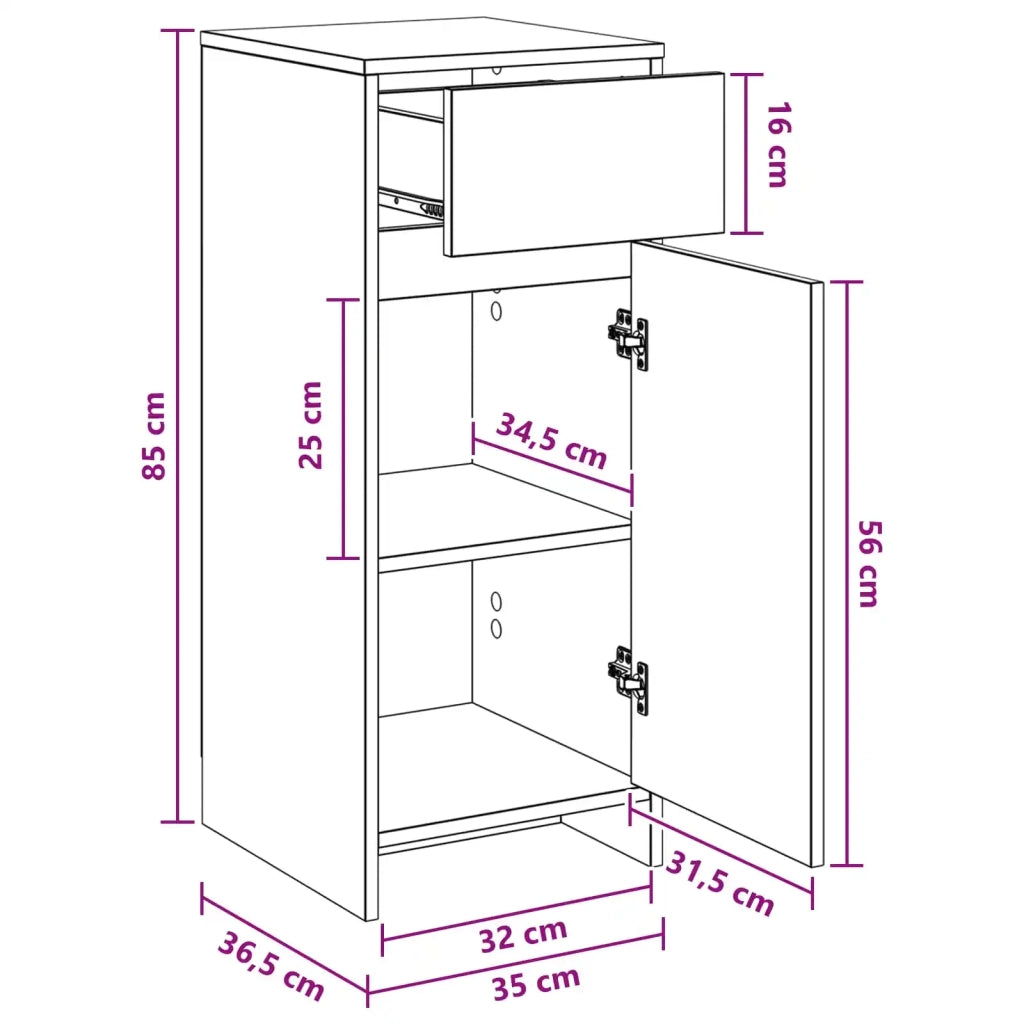 Mobile da Bagno Rovere Fumo 35 x 36,5 x 85 cm 890748