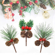 Decorazione di Natale Realistica - Rametti di Pino con Bacche - Pigne di Pino - Campane - Attività Artigianali da Fai da Te - Atmosfera Forte di Natale - Decorazione di Natale Fai da Te