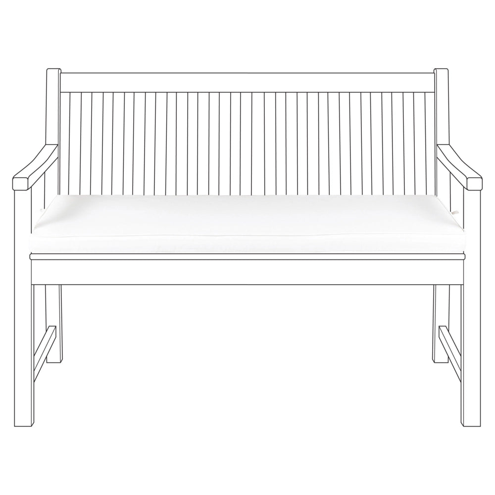 Cuscino Seduta da Panca da Giardino per Esterno in Poliestere bianco 112 x 54 cm resistente all acqua
