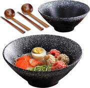 Set di pentole per piatti ceramici - Pentola giapponese per ramen 1080 ml con cucchiaio e stuzzichini - Pentola per muesli 2035 cm/8 pollici