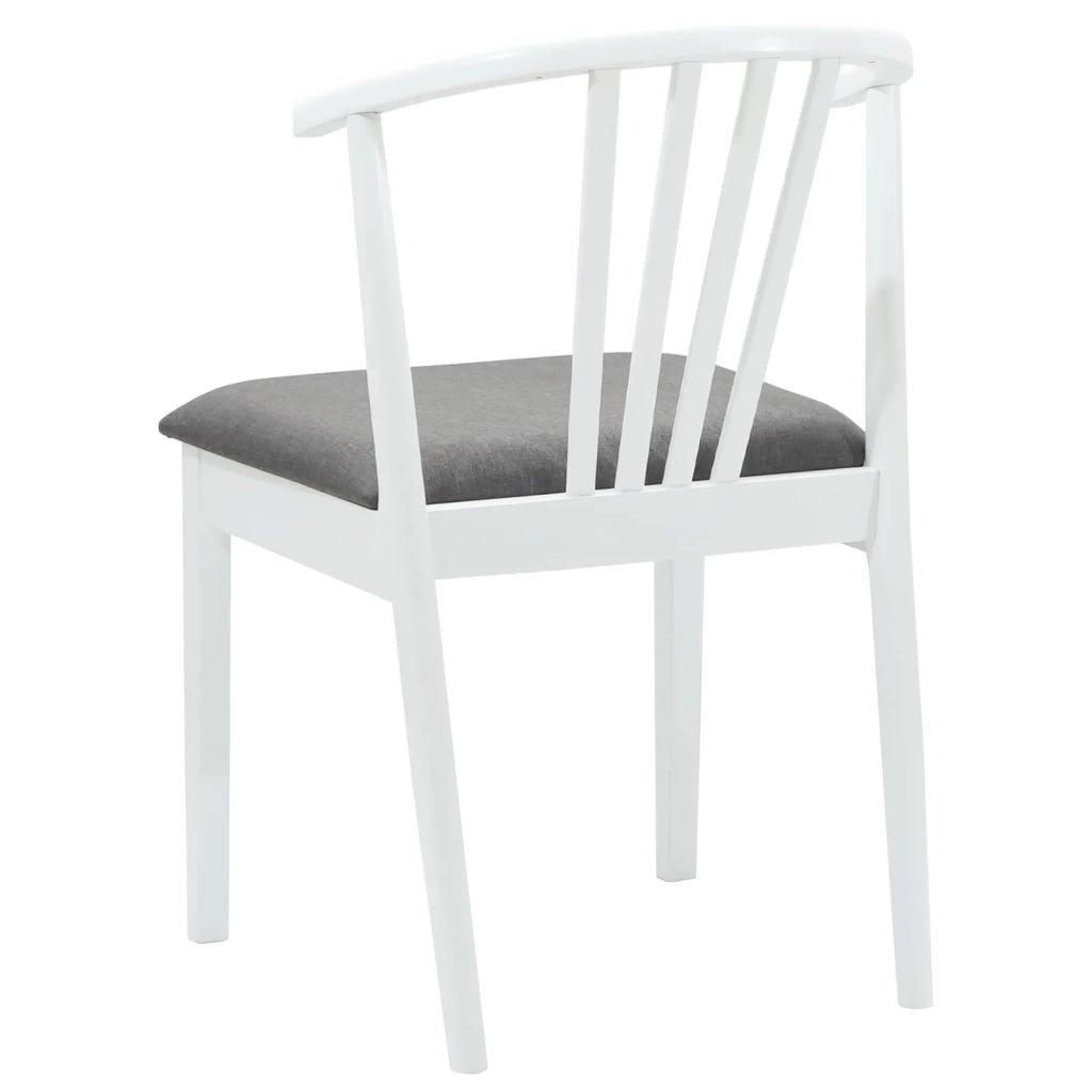 Sedia da pranzo 2 pcs Bianco e Grigio Legno di gomma massiccio 42020397