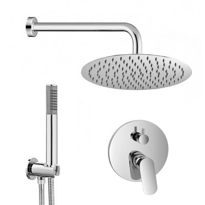 Set doccia braccio 40 cm + soffione 20 cm + miscelatore e kit doccia Kreo
