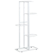 Piedistallo per piante | Sostegno per piante a 5 Piani 43x22x98 cm in Metallo Bianco