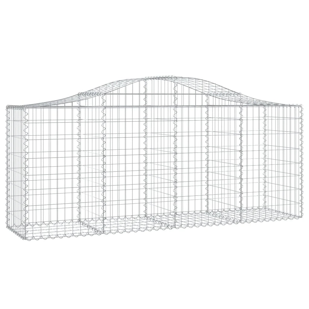 Set di 9 gabbioni ad arco per recinzione gabbia o muro di contenimento 200 x 50 x 80/100 cm ferro zincato argento 02_0041273