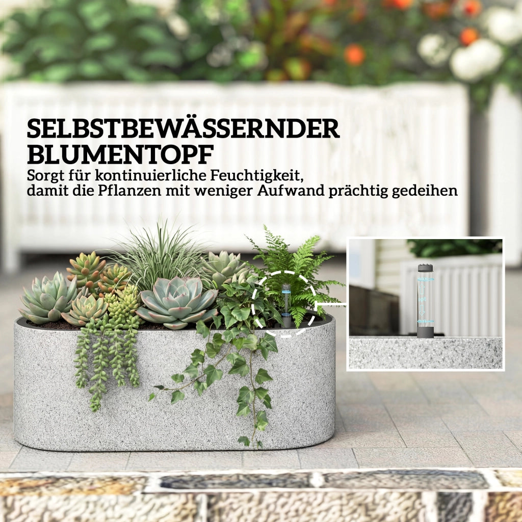 Set 2 Pezzi Vasi da Fiori Sospesi ¨C zephmum ¨C Grigio Chiaro 42x16x15 cm