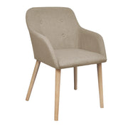 Sedie Pranzo 4 pz Beige in Tessuto e Legno Massello di Rovere 270570