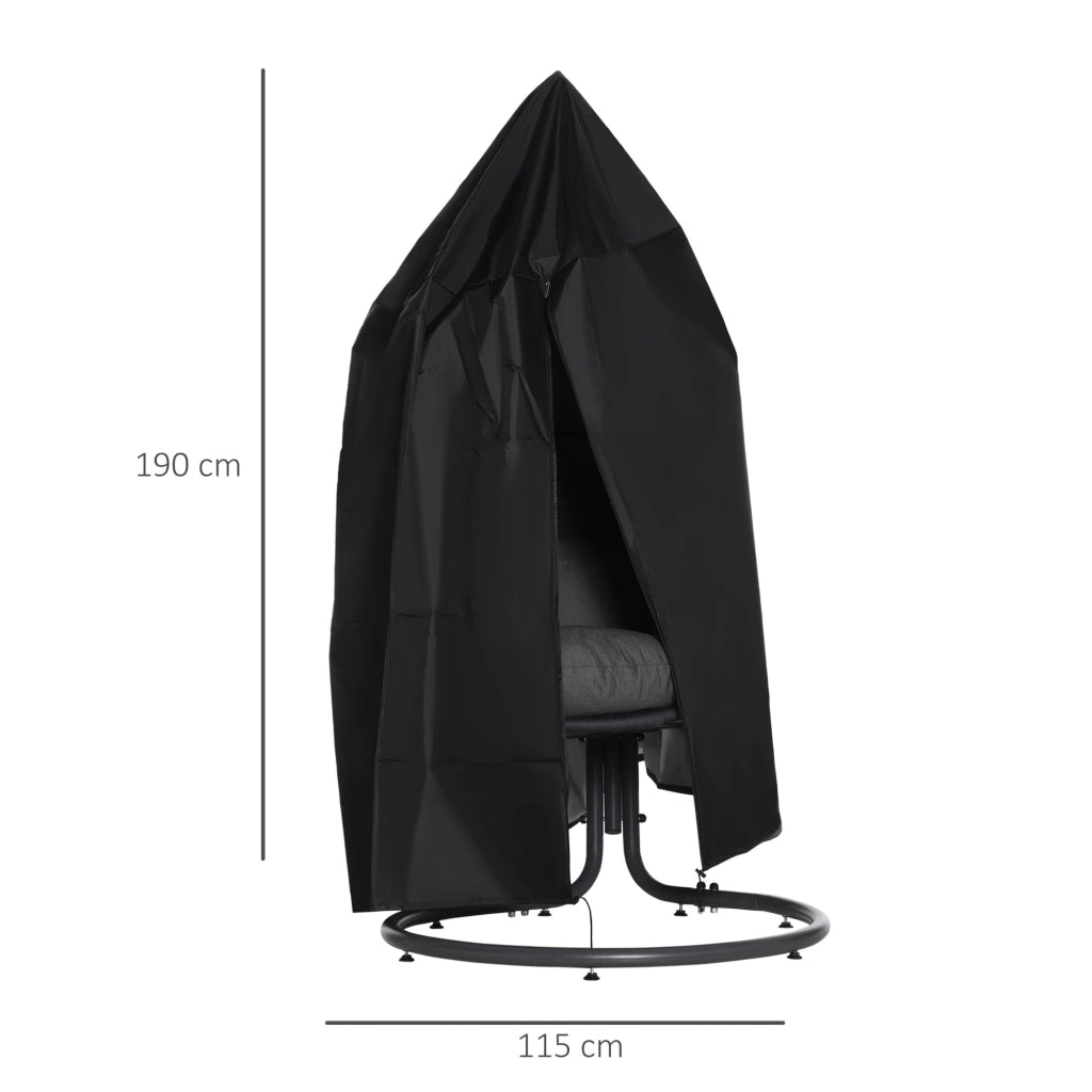 Copertura per sedia a dondolo sospesa impermeabile antivento ¨C zephmum ¨C 115x190 cm nera