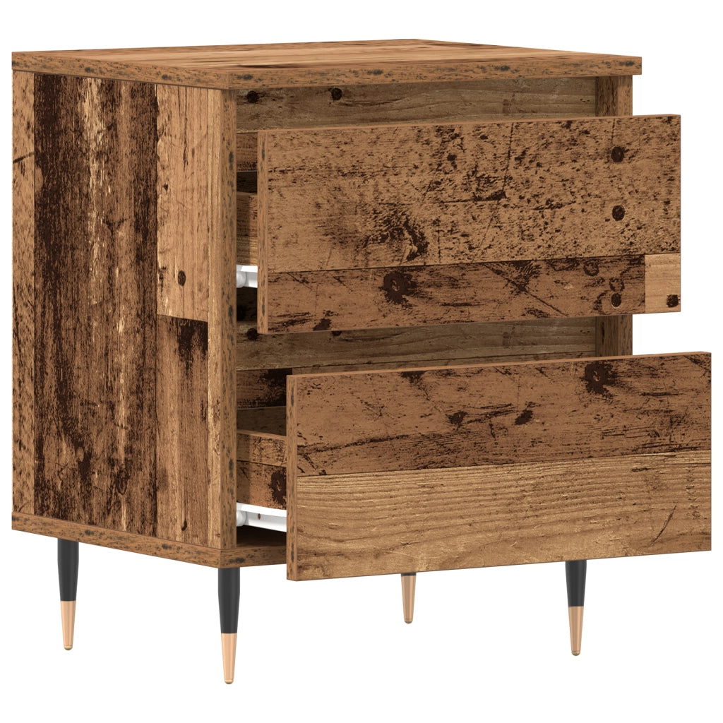 Comodini 2 pcs Legno Vecchio 40x35x50 cm Legno Ingeneered