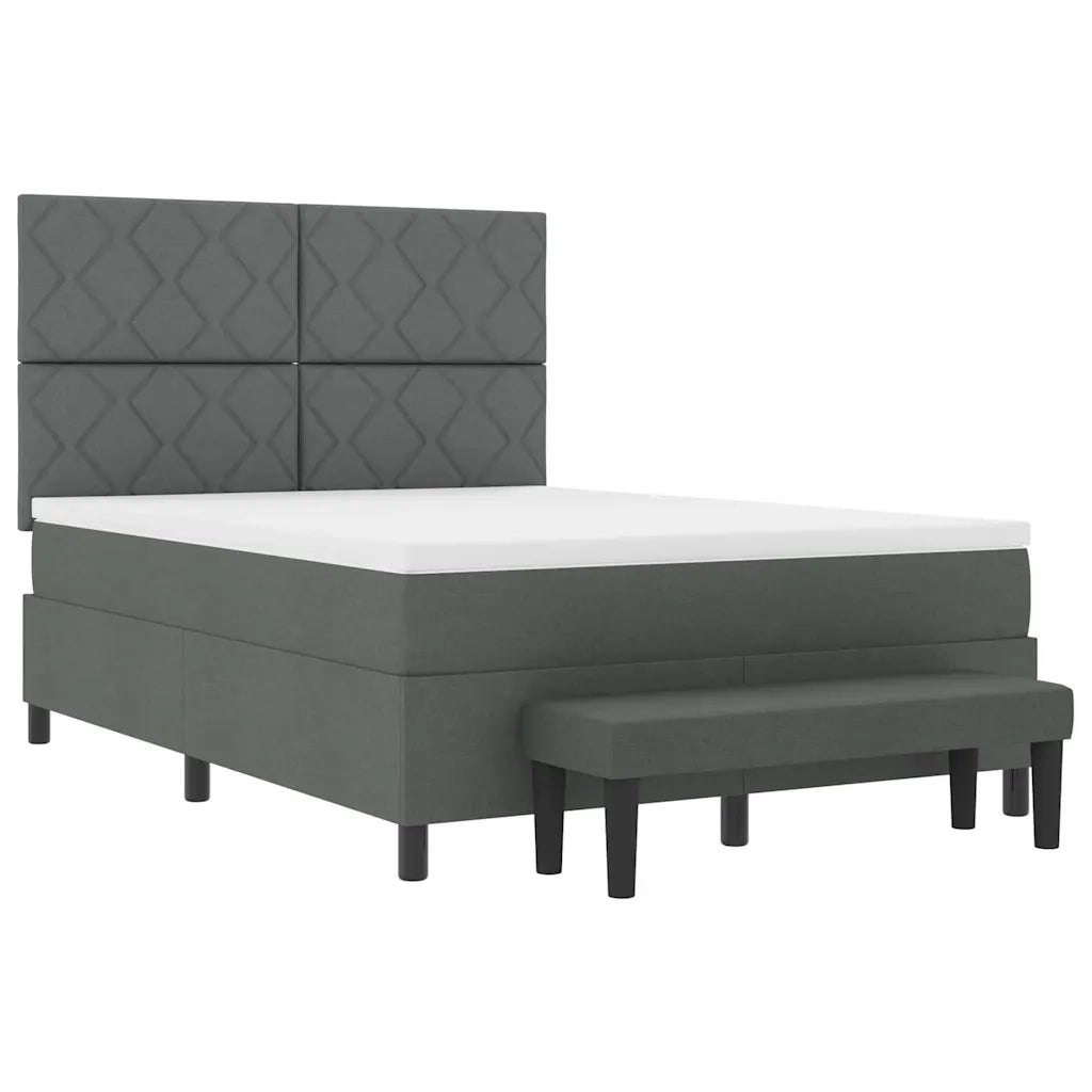 Letto a molle con testiera Grigio scuro 160 x 200 cm Tessuto 3344157