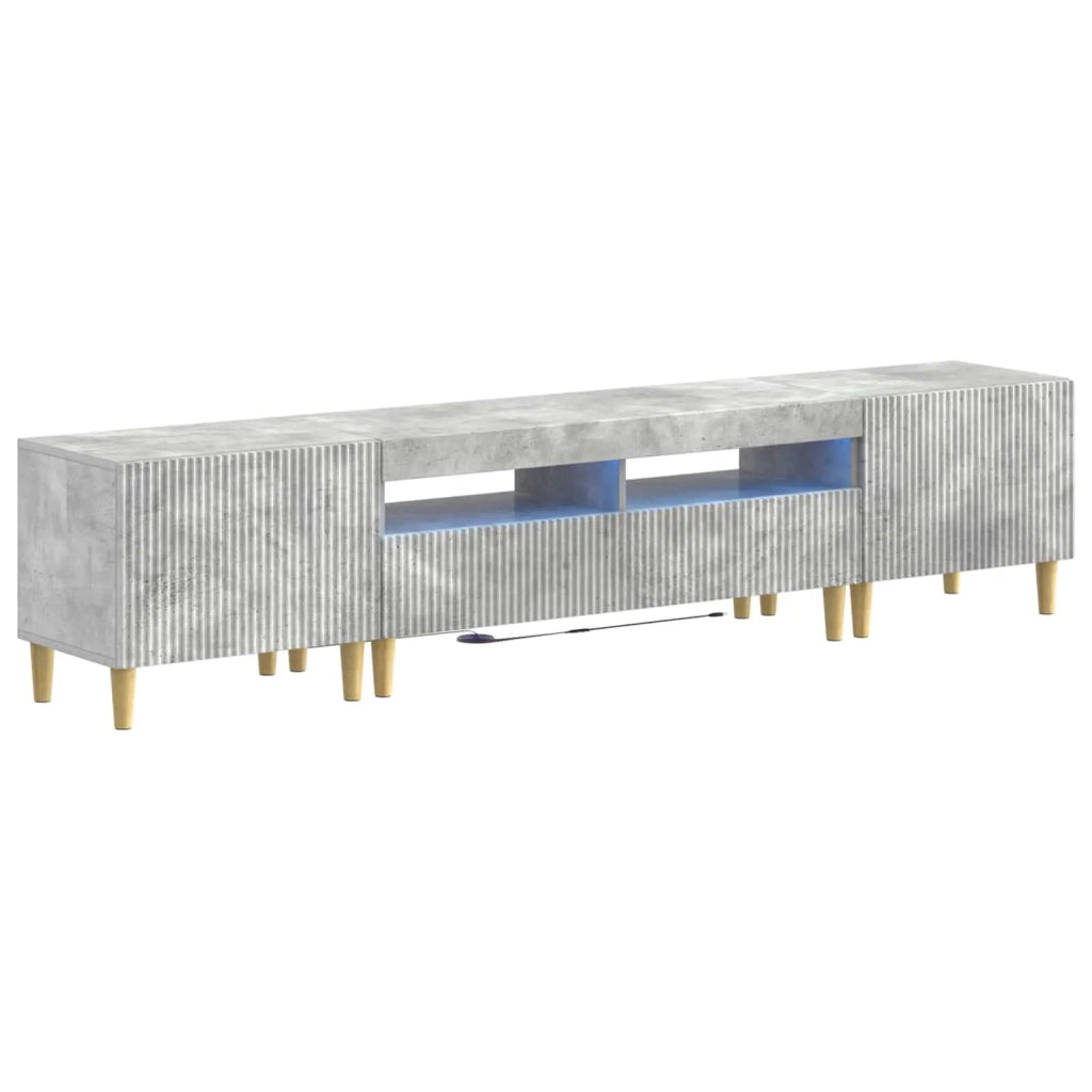Mobile TV LED a 5 pezzi Grigio Cemento Legno ingegnerizzato 3416598