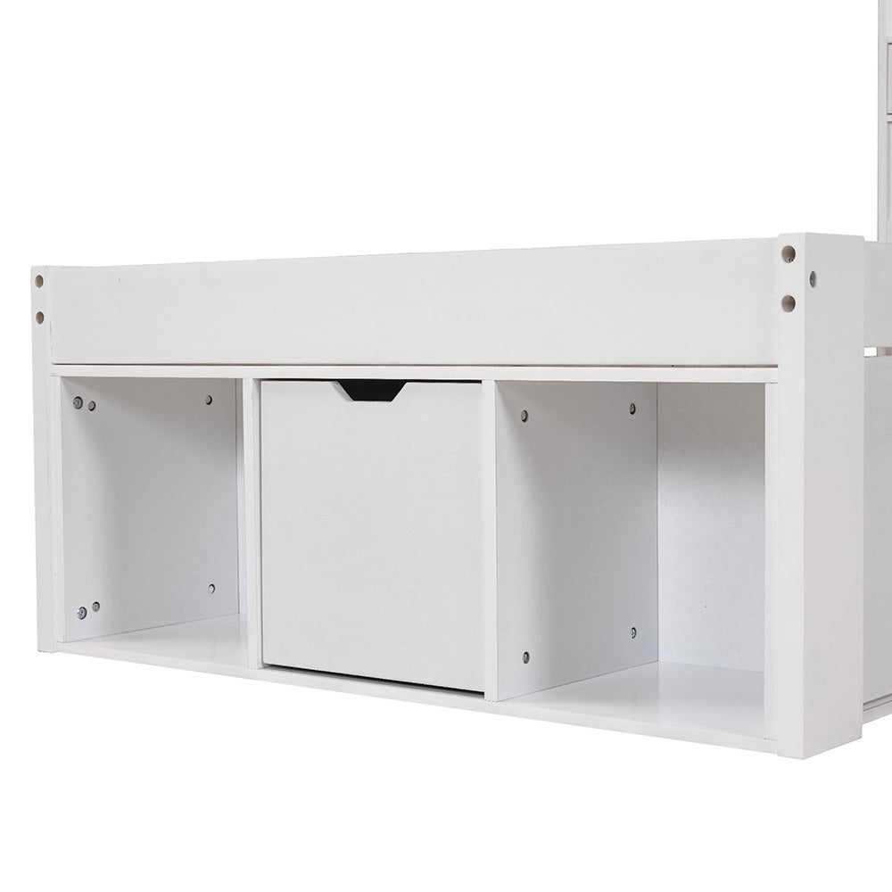 Letto singolo - Xylo - 90x190 cm - Bianco - USB, cassetto, multifunzionale