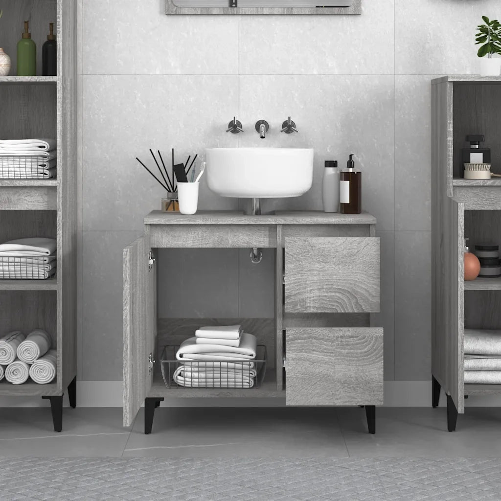 Armadietto Bagno | Armadio da bagno Grigio Sonoma 65x33x60 cm in Legno Multistrato