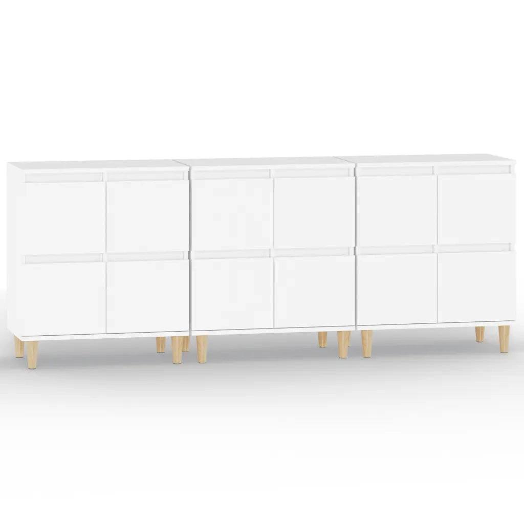 Credenze 3pz Bianche 60x35x70 cm in Legno Multistrato 3185767