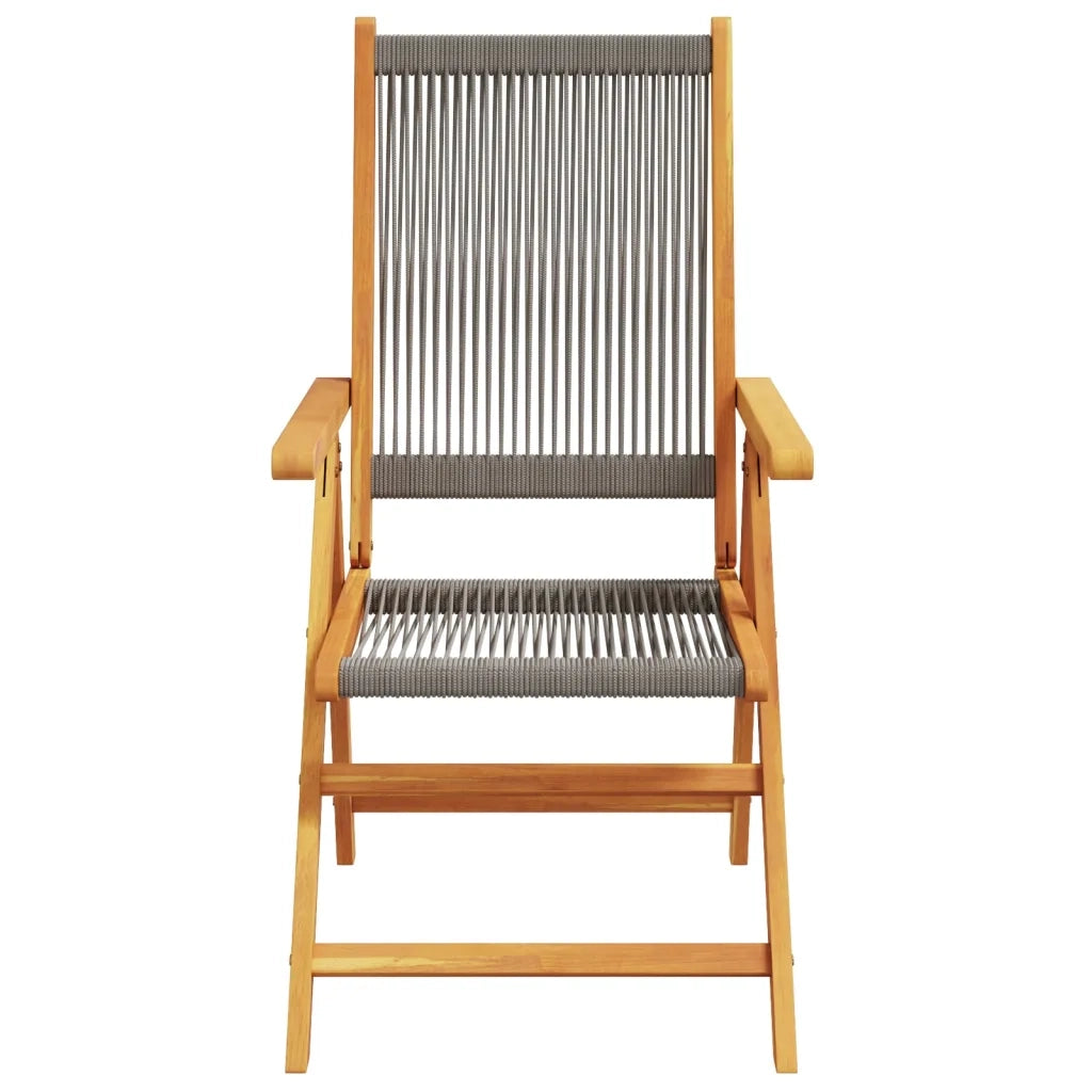 Sedie da Giardino Reclinabili 4pz Grigie Legno Massello Acacia 3214532