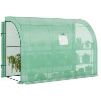 Serra da Giardino con Copertura in Plastica, Resistente ai Raggi UV, 3 Piani, Porte a Rullo, Verde