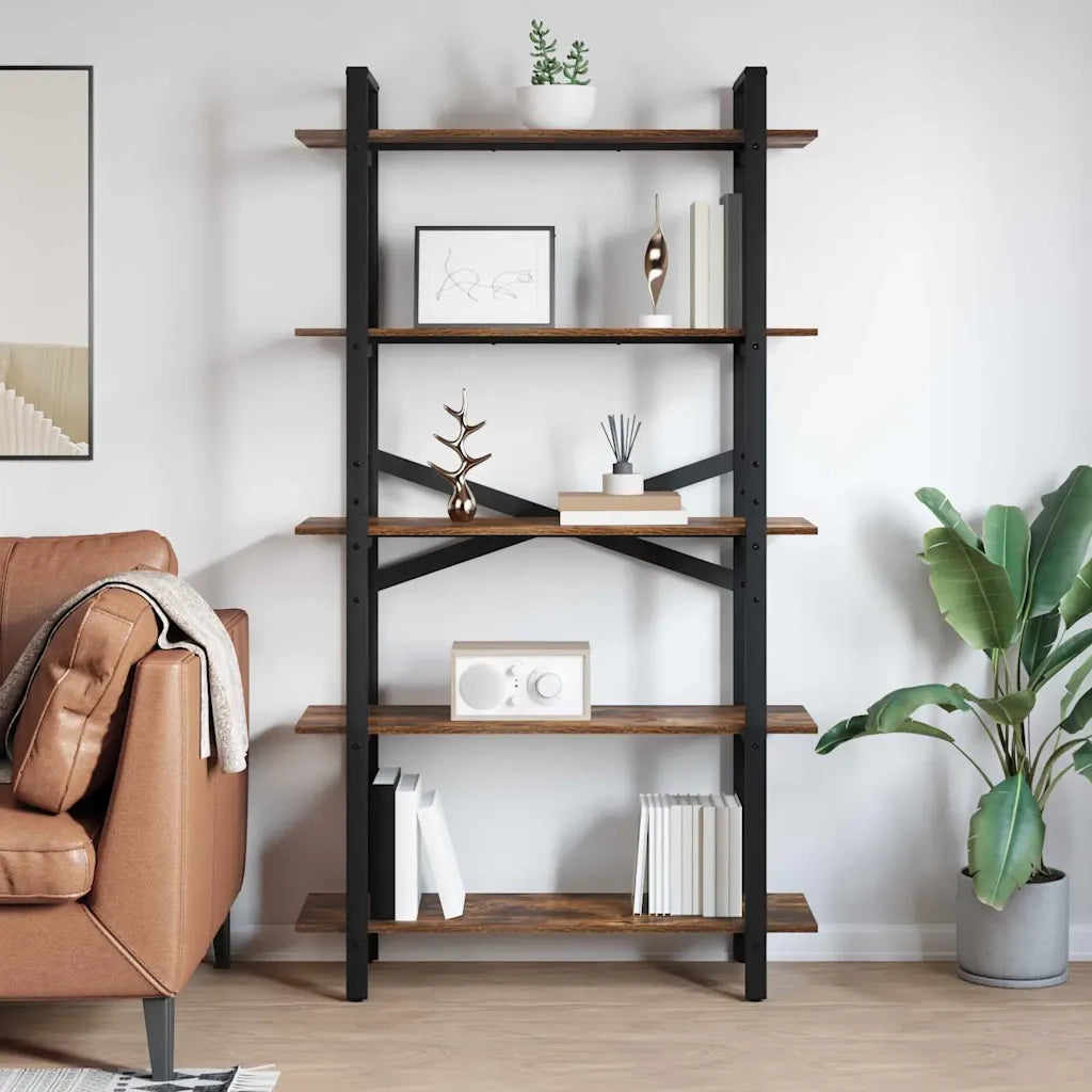 Libreria Rovere fumé 100 x 33,5 x 178 cm Legno multistrato 883936