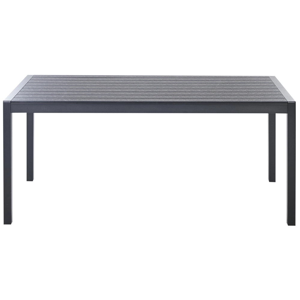 Tavolo da pranzo con struttura in alluminio anodizzato nero per 6 persone 180 x 90 cm dal design moderno