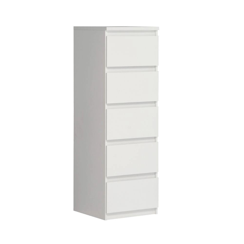 Cassettiera Morgan 5 cassetti bianco opaco – 42x42.2x128H