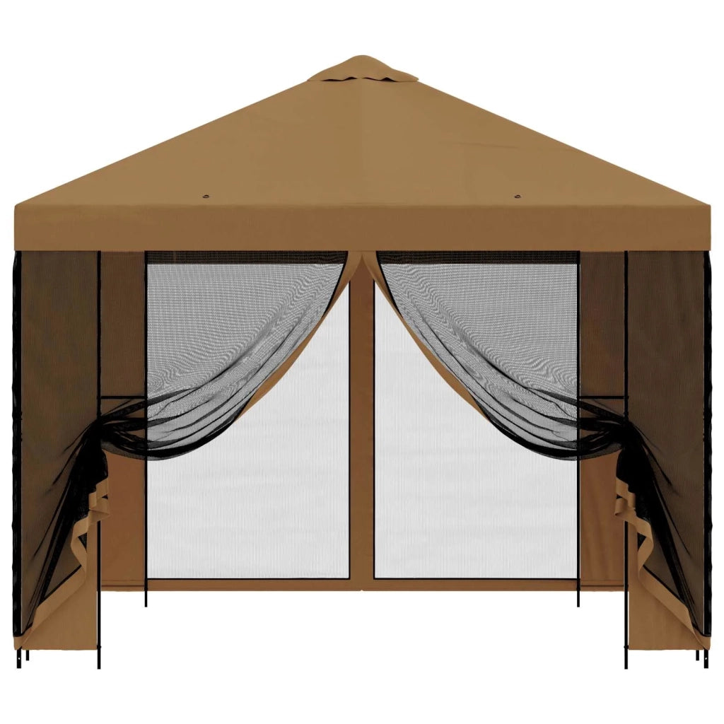 Gazebo da giardino con pareti laterali 3 x 3 m Beige 900361