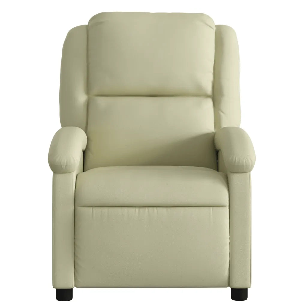 Divano Sedia-Poltrona reclinabile in Vera Pelle Crema 502853