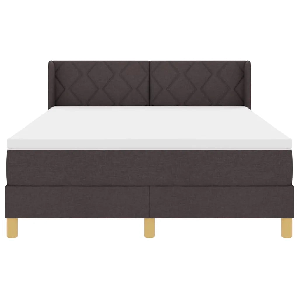 Letto a molle Marrone Scuro 190 x 140 cm Poliestere 3341352