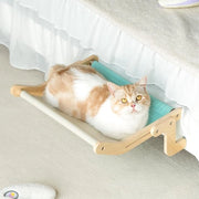 Mattoletto per gatti, riscaldamento, panca per finestra per gatti, panca per finestra, letto per gatti appeso, finestra, design spaziale fino a 18 kg, blu/grigio