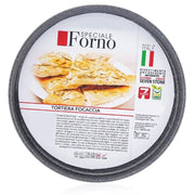 Trade Shop - Teglia Stampo Tortiera Focaccia Tonda Antiaderente Antigraffio Da Forno ø22-26-28-30-32cm -