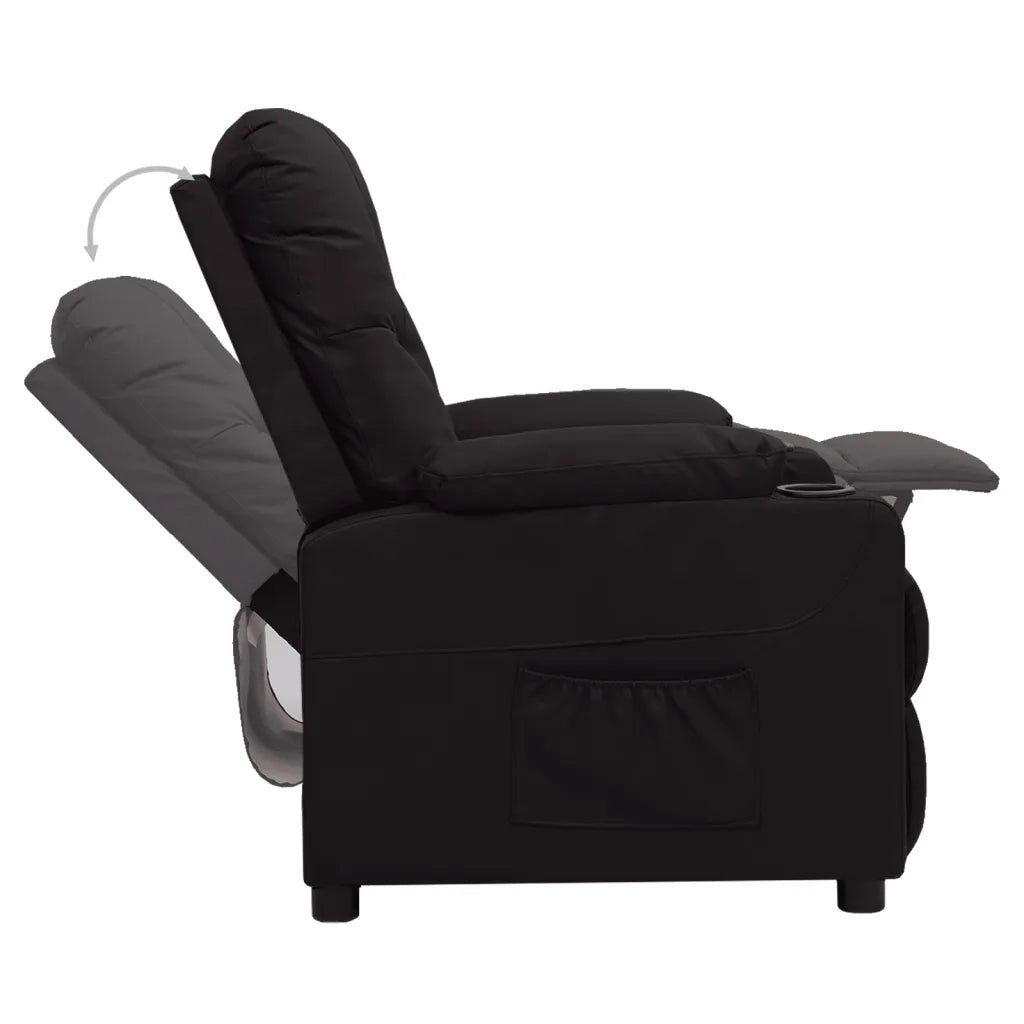 Poltrona Reclinabile Nera in Similpelle 339122
