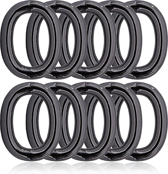 Set di O-ring ovaali in acciaio da 10 pezzi - Cintura per cani in tessuto per DIY - Paracord 550 titanio.