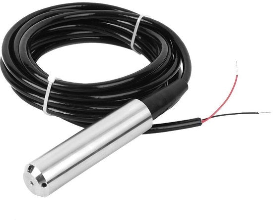 Sensore di livello liquido 12-32 VDC - 4-20 mA uscita di segnale - IP68 impermeabile - Resistente agli urti - Cavo di aspirazione di 5 metri - Monitoraggio della quota d'acqua preciso - Sensore di livello liquido