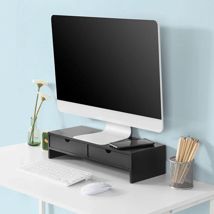 Supporto Monitor pc da scrivania Organizer scrivania Altezza 11 cm Nero BBF02-SCH