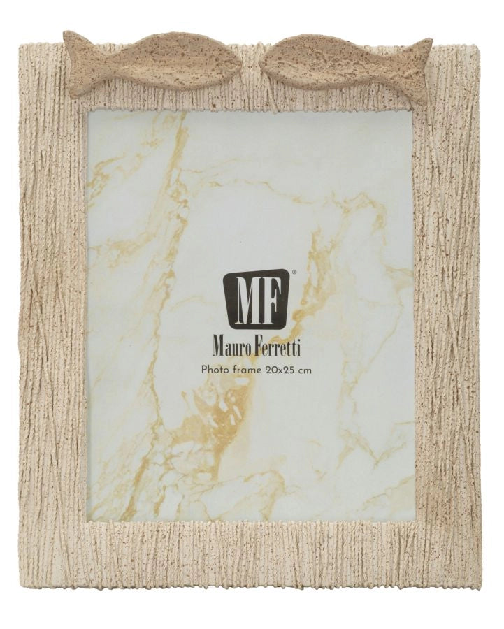Cornice Sand 25x3,2x31 cm in Resina e Vetro Beige
