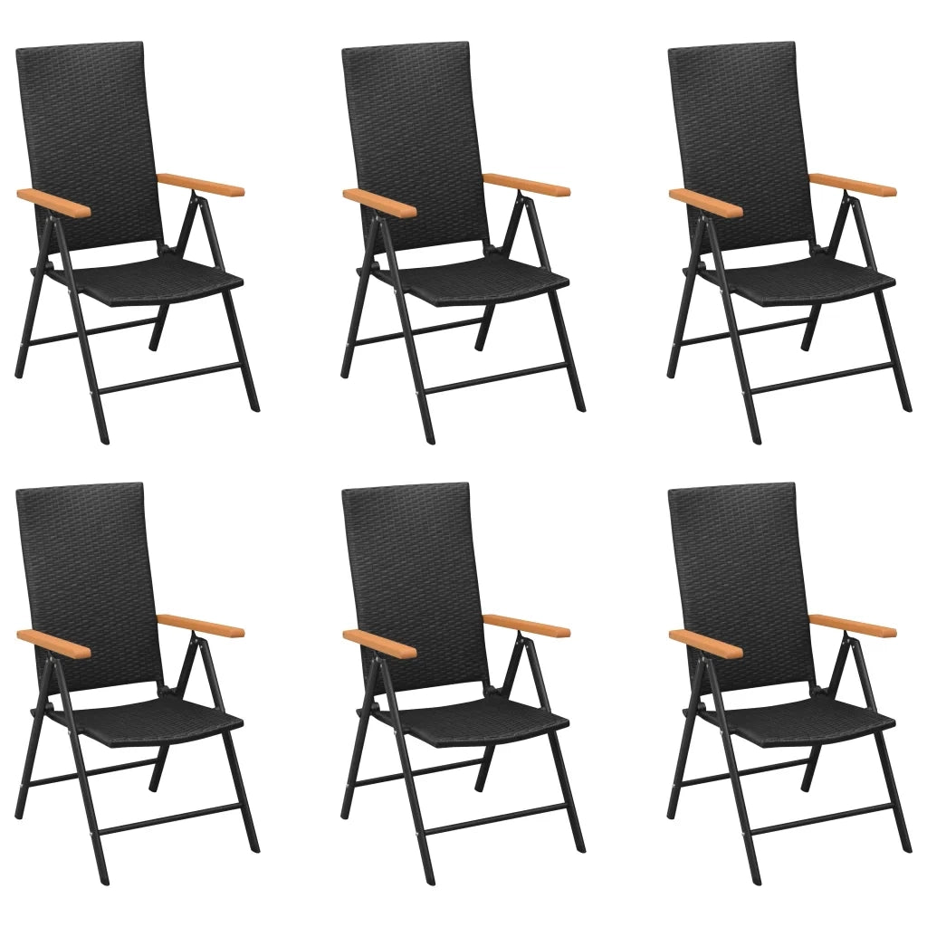 Set da Pranzo da Giardino 7 pz Nero e Marrone 3060074
