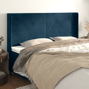 Testiera ad Orecchio Blu Scuro 183x16x118/128 cm in Velluto 3119364