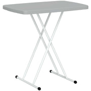 Tavolino da Giardino Pieghevole ad Altezza Regolabile, in Metallo e HDPE, 76x50x74 cm, Grigio Scuro