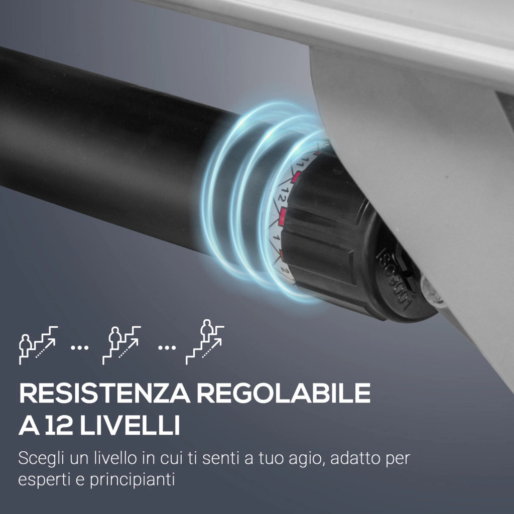 Vogatore 12 Resistenze 160x61x50 cm con Monitor in Alluminio e Acciaio