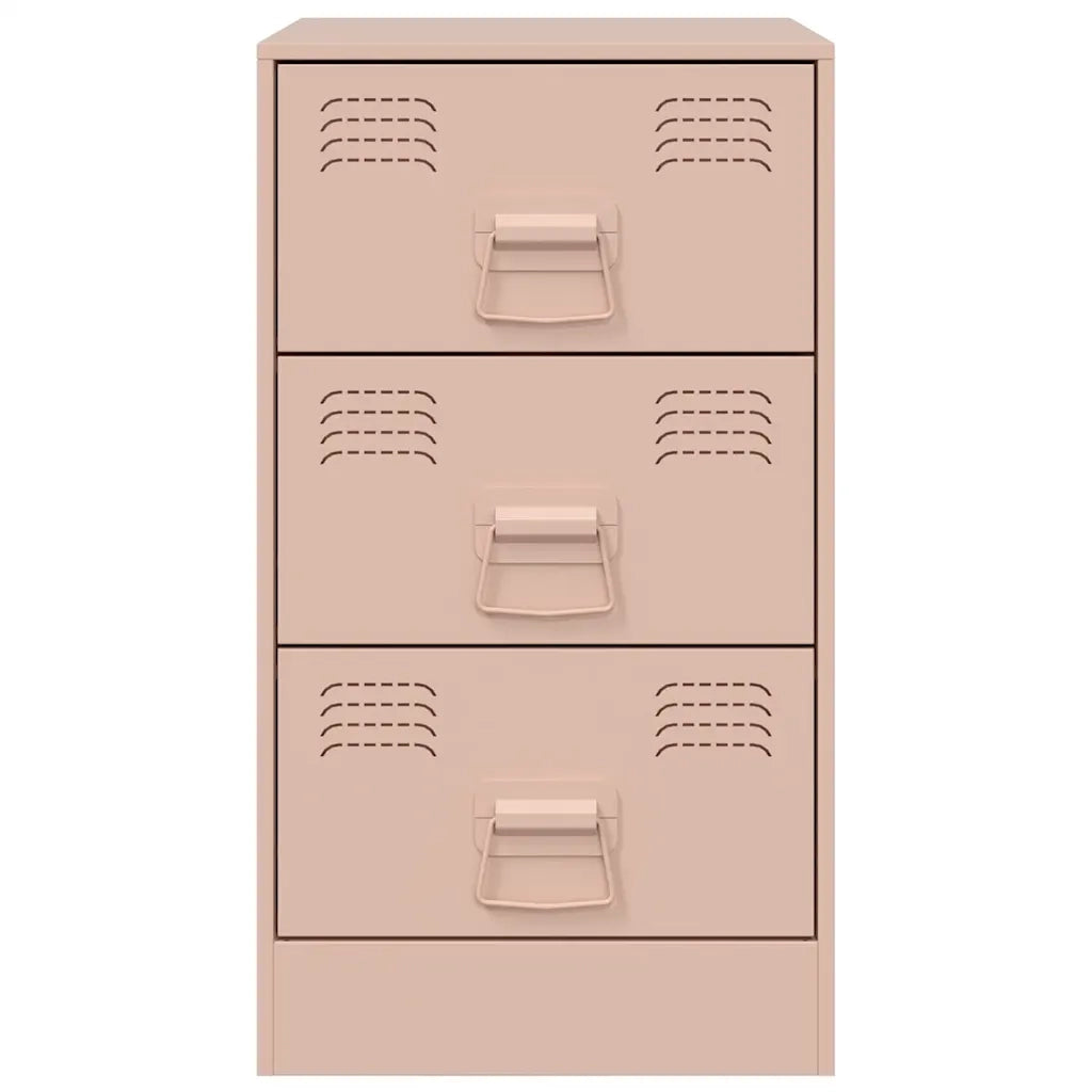 Comodino | Armadio da Notte | Mobiletto da notte Rosa 34,5x39x62 cm in Acciaio