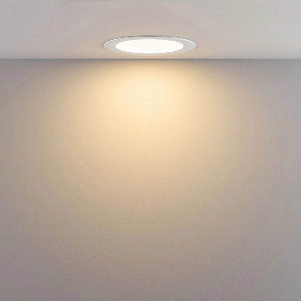Faretto LED incasso pannello tondo slim DMX RGB multicolore luce calda 24V impermeabile cromoterapia box doccia bagno 16W foro 157mm